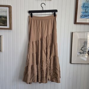 Melrose Bohemian Asymetrical Chic Bohemian Mustard Yellow Maxi Skirt